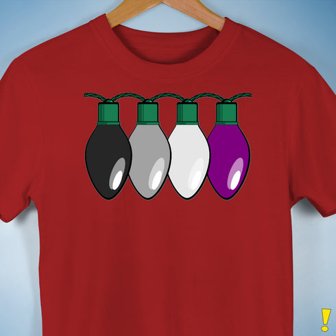 Asexual Pride Christmas Lights Premium Unisex T-Shirt - Red